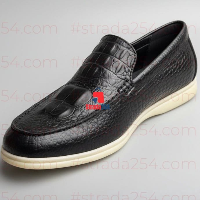 STRADA254 Croc-Texture Leather Loafers – Men (Luxury Slip-On Shoes Kenya)_KK