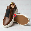 STRADA254 FlexEase Leather Slip-On Sneakers – Cushioned Minimalist Shoes for Casual & Smart Wear_BACD5F