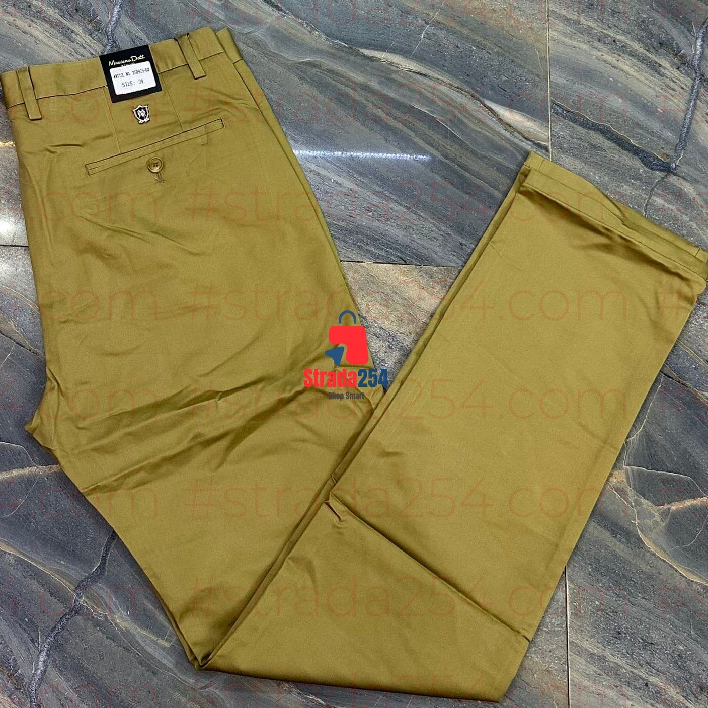 Men’s Premium Soft Khaki Trousers – Classic Fit (Normal Pockets)_AT