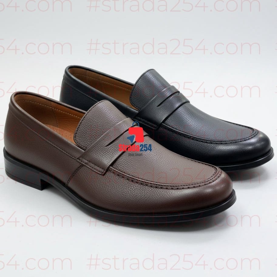 STRADA254 Premium Leather Penny Loafers – Classic Executive Slip-On Shoes_ZKRY