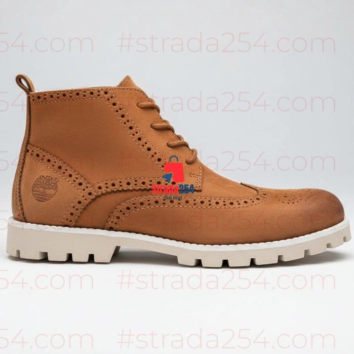 Premium Matte Black Brogue Boots – Luxury Casual Leather Ankle Boots_KK