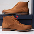 Vintage Brogue Boots – Premium Casual Leather Ankle Boots_KK