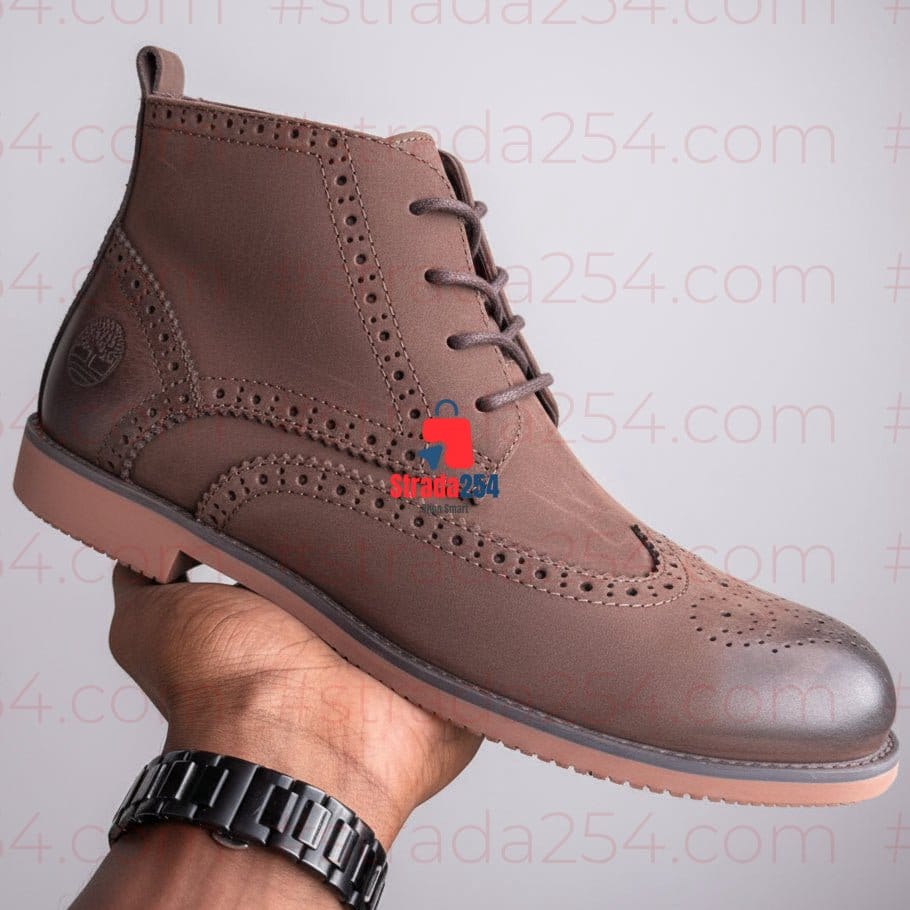 Vintage Brogue Boots – Premium Casual Leather Ankle Boots_KK