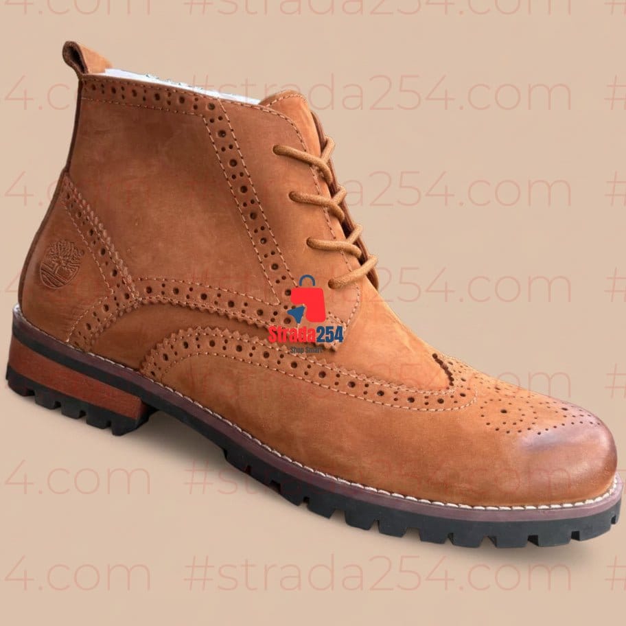 Premium Wingtip Leather Chukka Boots Collection_KK