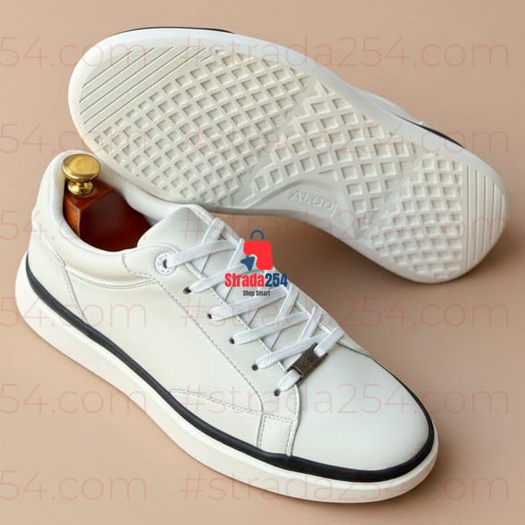 ALD Premium Leather Casual Sneakers – Minimalist Lace-Up Lifestyle Shoes | Black & White Collection_DPA