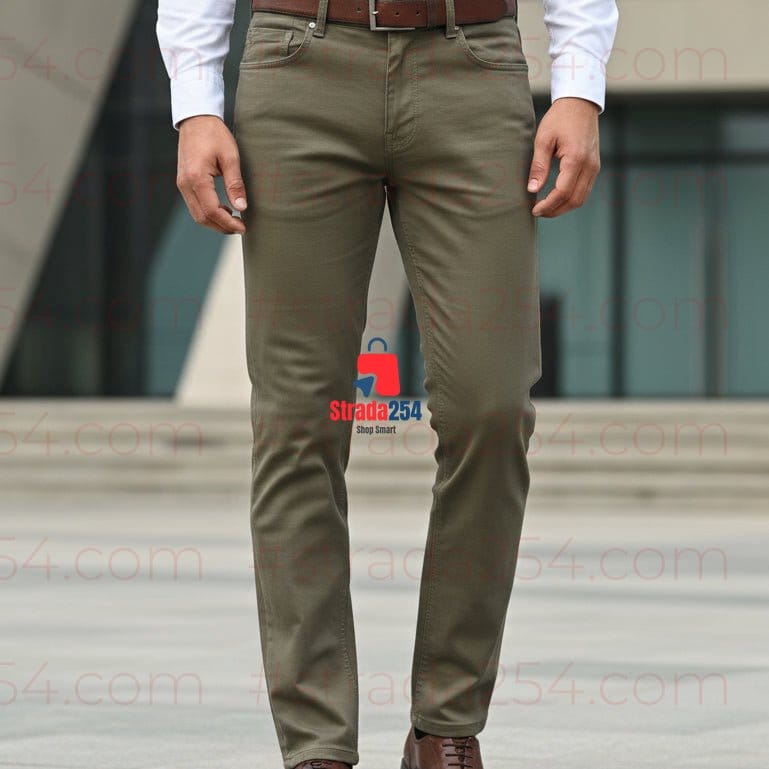 Dusty Life Premium Stretch Khaki Trousers – Slim Fit Casual Chinos | Smart Everyday Men's Pants_ZKRY