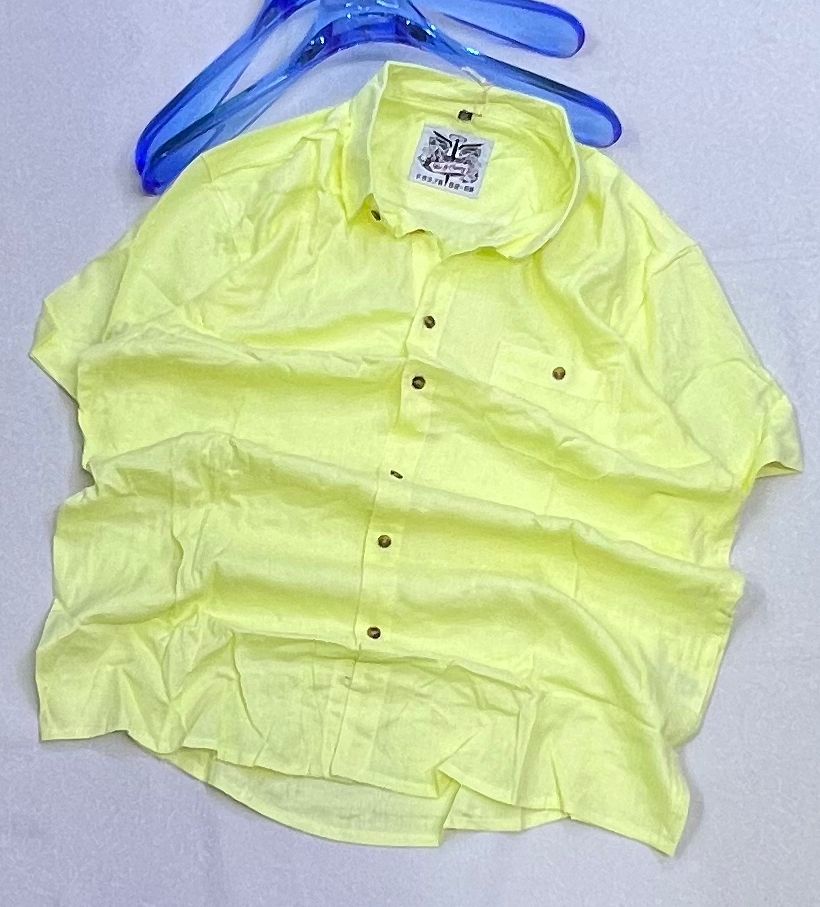Premium Men’s Linen Short Sleeve Shirt – Lightweight Breathable Summer Casual Wear_AT