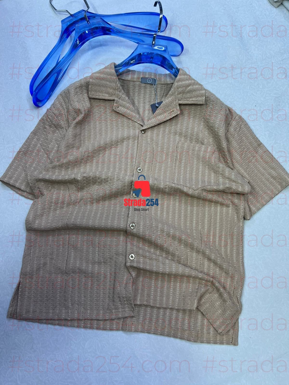 Men’s Premium Cuban Collar Textured Knit Shirt – Breathable Summer Casual Button-Up_AT
