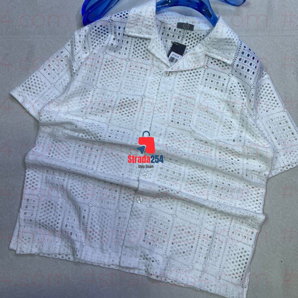Men’s Premium Cuban Collar Textured Knit Shirt – Breathable Summer Casual Button-Up_AT