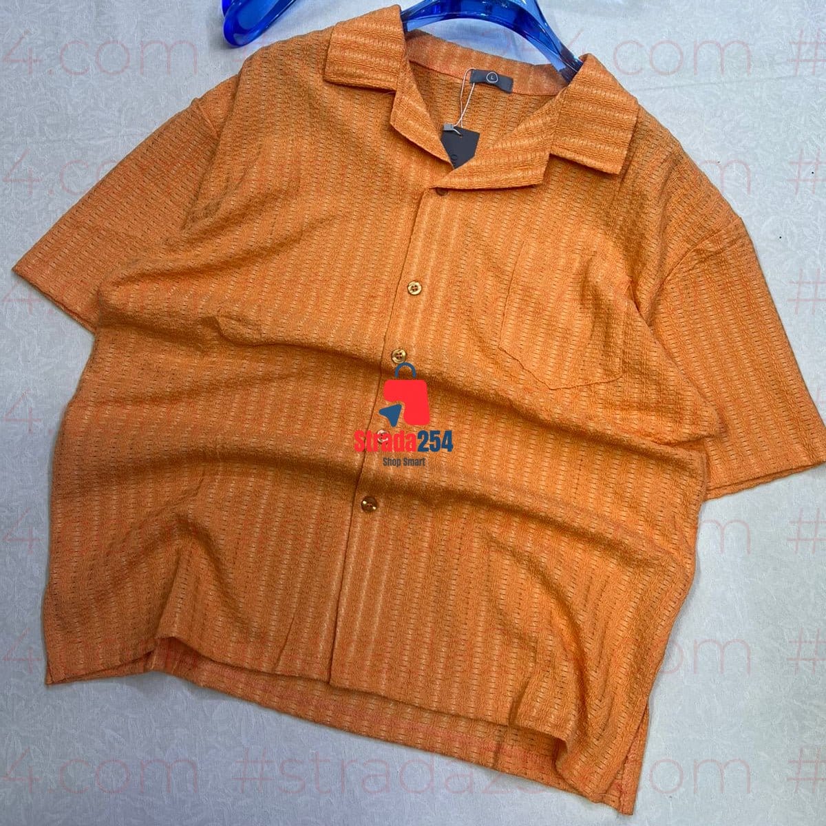 Men’s Premium Cuban Collar Textured Knit Shirt – Breathable Summer Casual Button-Up_AT