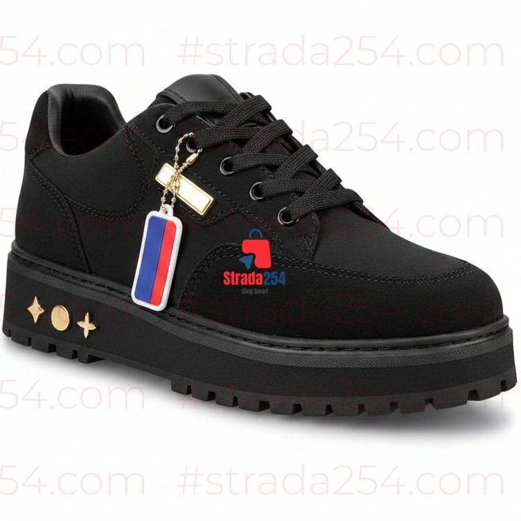 Executive Rugged Black Leather Casual Shoes for Men | Durable Lace-Up Comfort Sneakers with Heavy-Duty Grip Sole_MHA