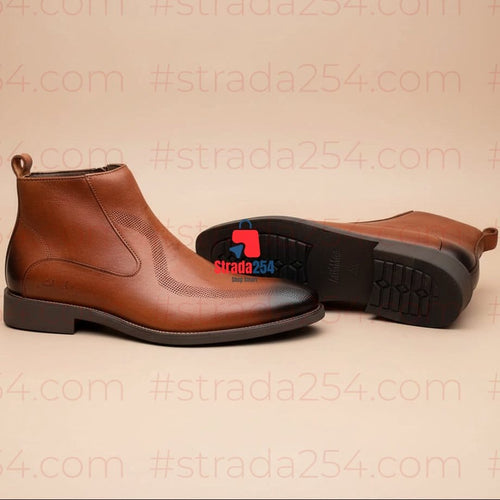 Executive Edge Men's Chelsea Boots – Premium Zip-Up Official Ankle Boots_prnc