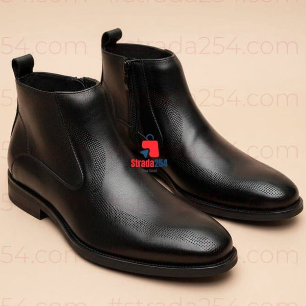 Executive Edge Men's Chelsea Boots – Premium Zip-Up Official Ankle Boots_prnc