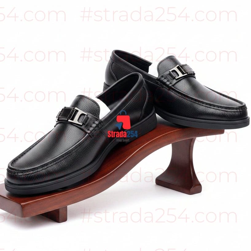 Men's Executive Black Leather Loafers | Premium Slip-On Formal Shoes_4b