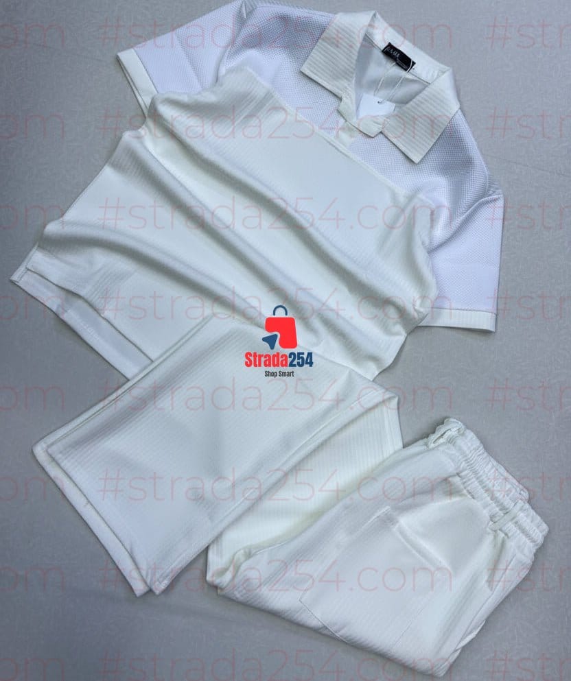 Men's Premium Ribbed Polo & Full-Length Trouser Co-Ord Set_AT