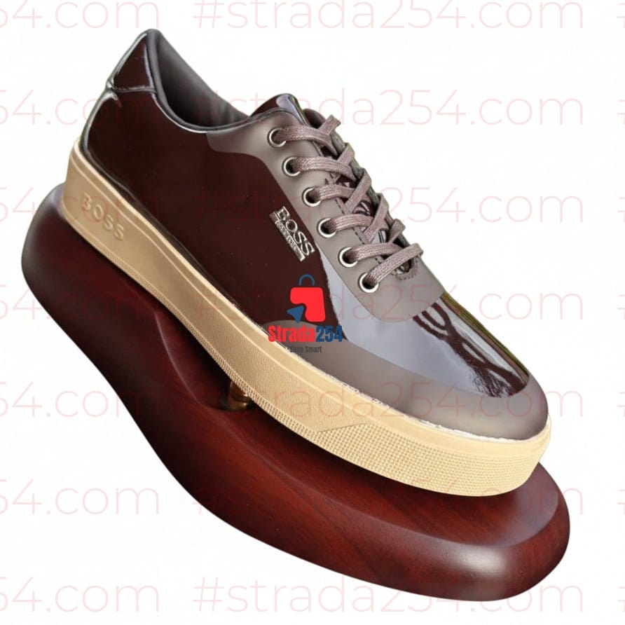 Men's Premium Gloss Casual Sneakers | Stylish Luxury Everyday Shoes_kk