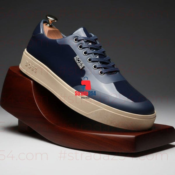 Men's Premium Gloss Casual Sneakers | Stylish Luxury Everyday Shoes_kk