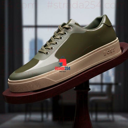 Men's Premium Gloss Casual Sneakers | Stylish Luxury Everyday Shoes_kk