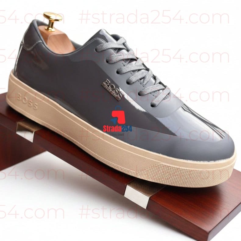 Men's Premium Gloss Casual Sneakers | Stylish Luxury Everyday Shoes_kk