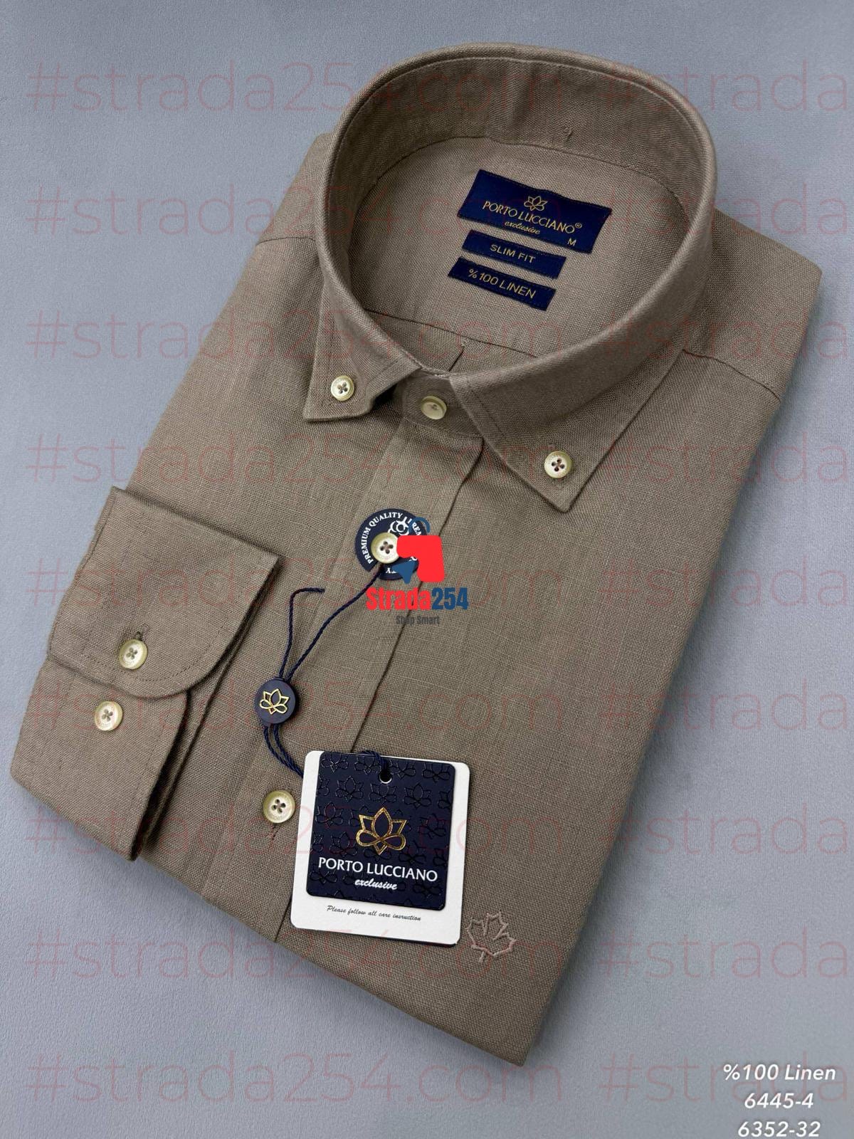 Exclusive Men's 100% Linen Slim Fit Long Sleeve Shirt_SLM