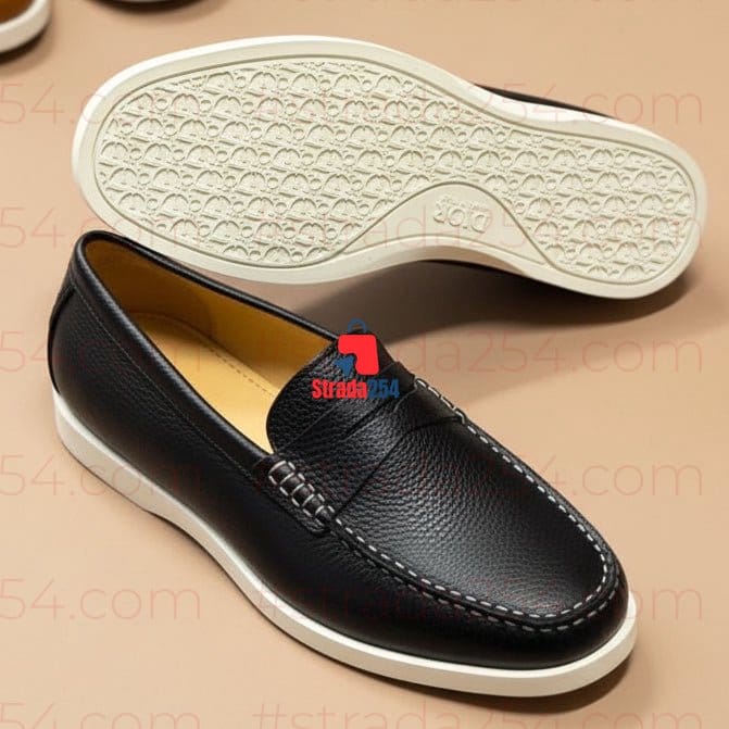 Premium Pebbled Slip-On Loafers – Lightweight Smart Casual Comfort Shoes | 4B