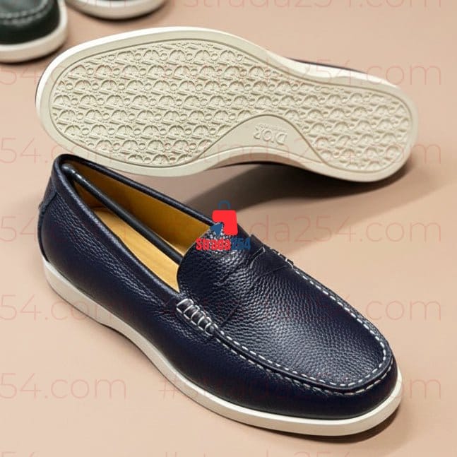 Premium Pebbled Slip-On Loafers – Lightweight Smart Casual Comfort Shoes | 4B