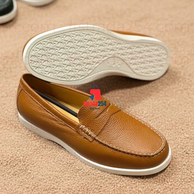 Premium Pebbled Slip-On Loafers – Lightweight Smart Casual Comfort Shoes | 4B