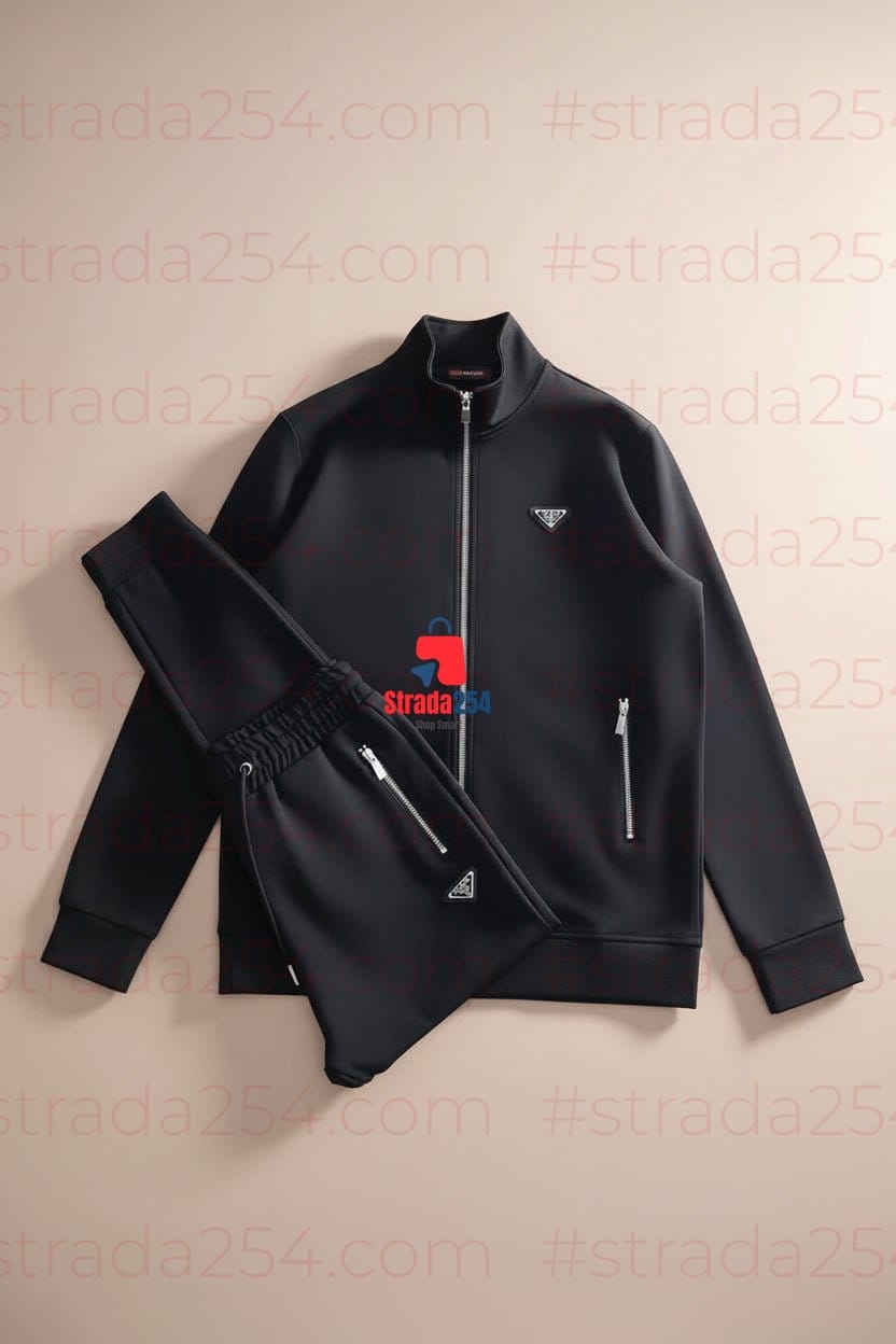 Men's Premium Zip-Up Tracksuit Set – Modern Slim Fit Athletic Jacket & Jogger Pants | STRADA254|PRC