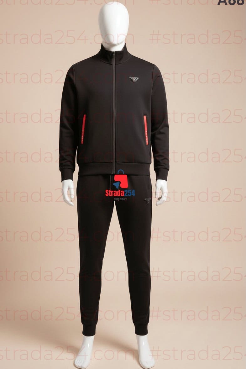 Men's Premium Zip-Up Tracksuit Set – Modern Slim Fit Athletic Jacket & Jogger Pants | STRADA254|PRC
