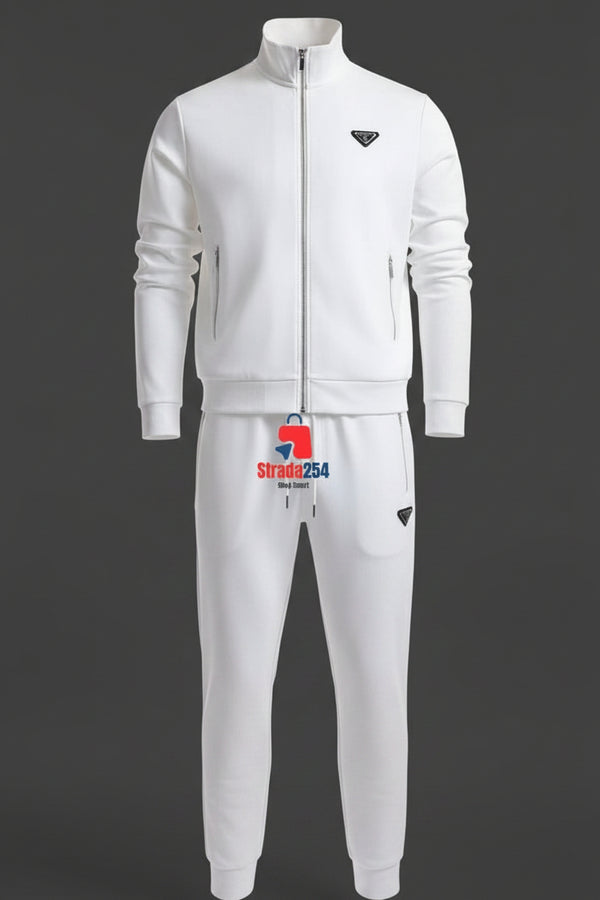 Men's Premium Zip-Up Tracksuit Set – Modern Slim Fit Athletic Jacket & Jogger Pants | STRADA254|PRC