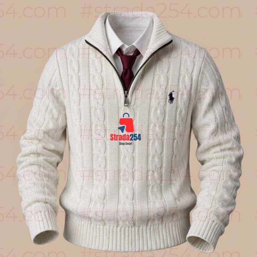 Men's Premium Cable-Knit Quarter-Zip Sweater|SLM