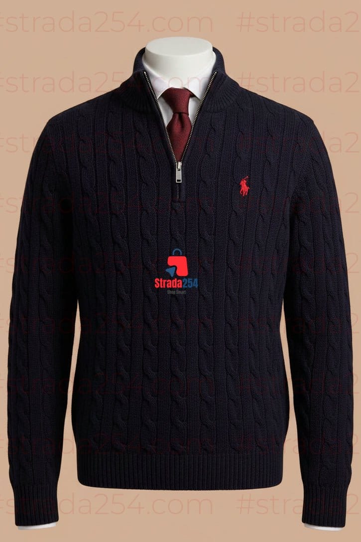 Men's Premium Cable-Knit Quarter-Zip Sweater|SLM
