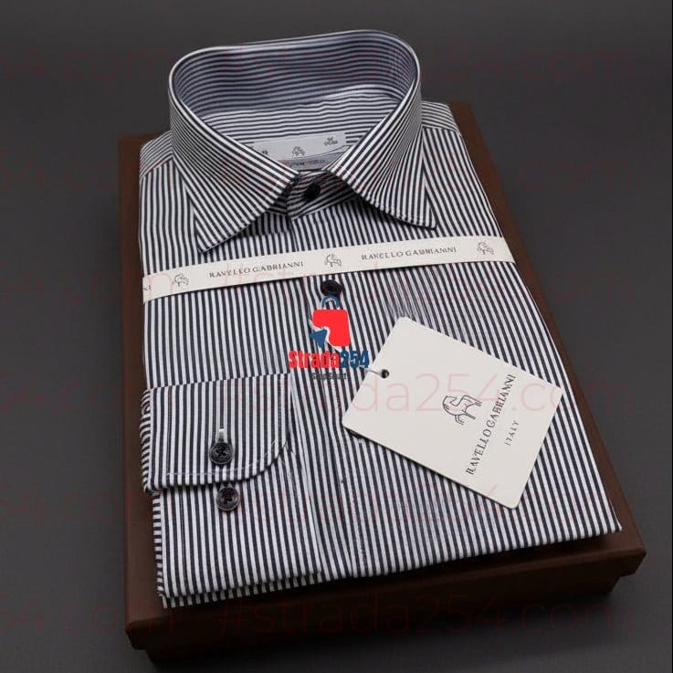 Men's Premium Vertical Stripe Dress Shirt|4B