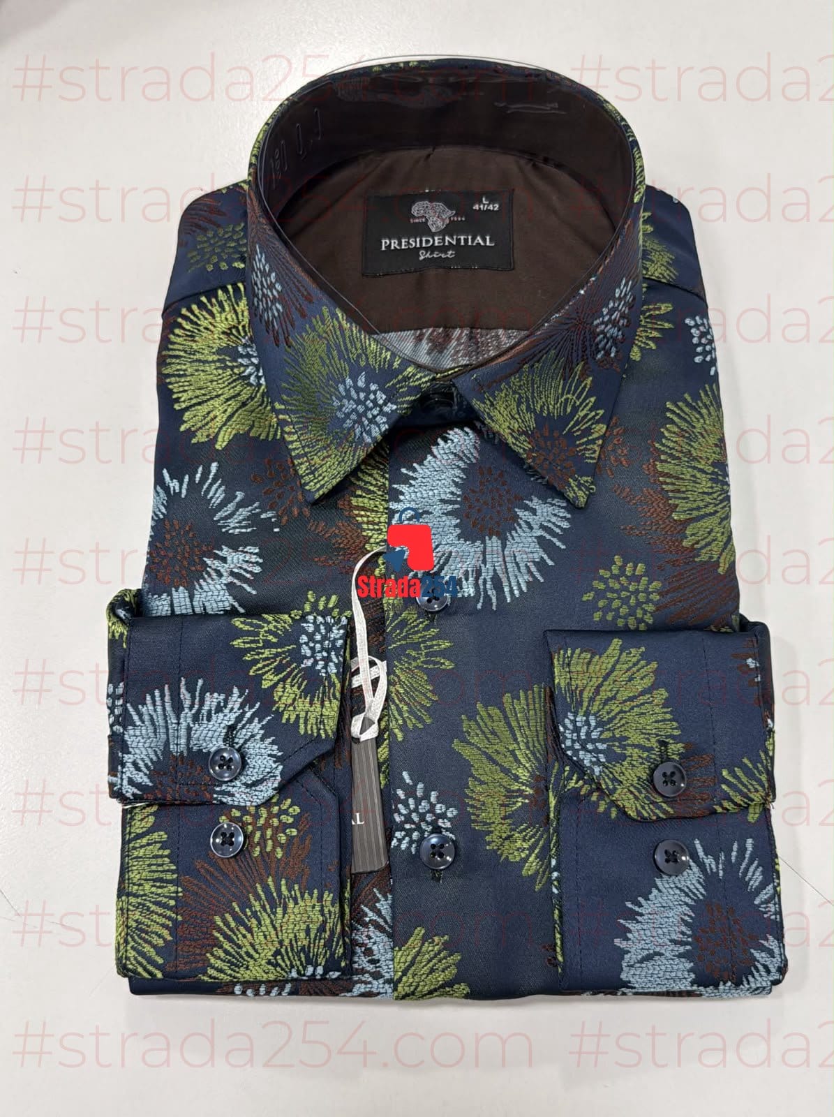 Presidential Premium Patterned Dress Shirt – Luxury Long Sleeve Men's Shirt|TWN