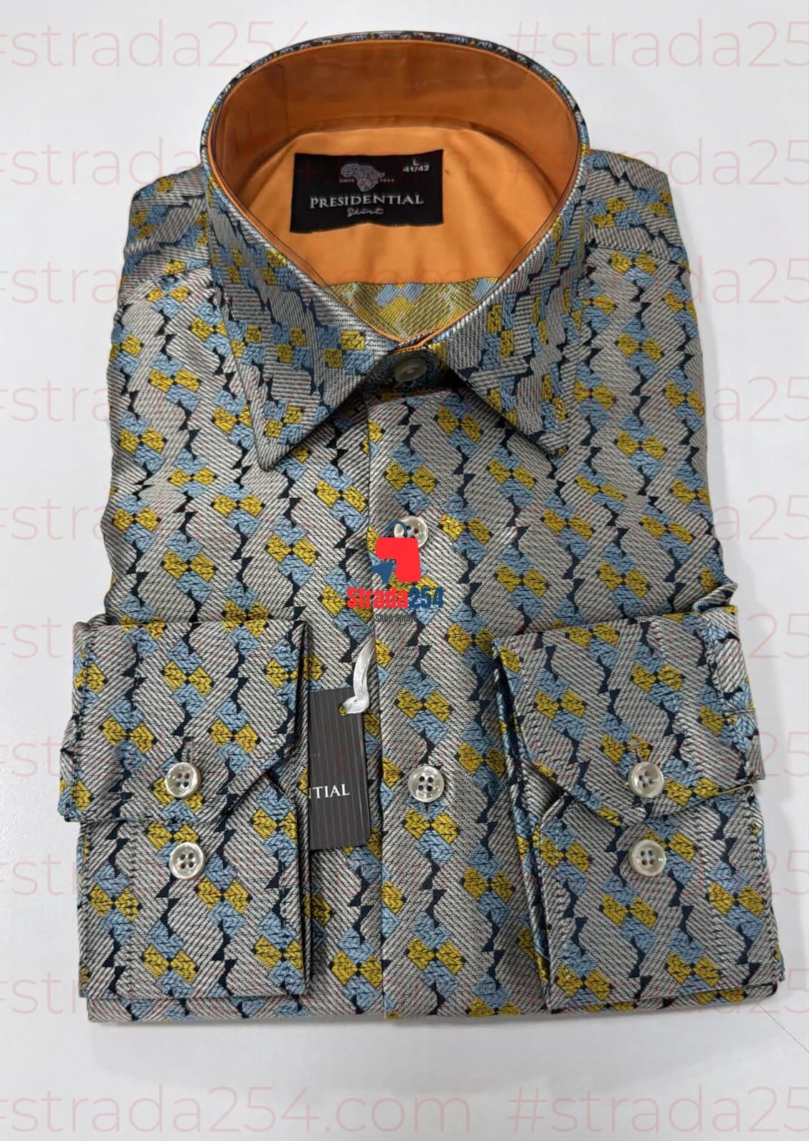 Presidential Premium Patterned Dress Shirt – Luxury Long Sleeve Men's Shirt|TWN