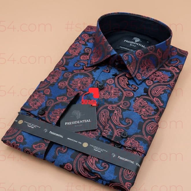 Presidential Premium Patterned Dress Shirt – Luxury Long Sleeve Men's Shirt|TWN