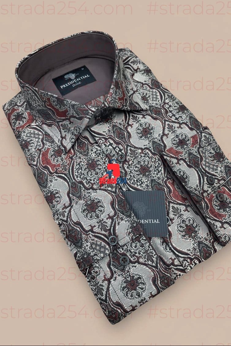 Presidential Premium Patterned Dress Shirt – Luxury Long Sleeve Men's Shirt|TWN