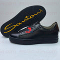 Men’s Black Casual Sneakers – Textured-Look Low-Top Shoes with Lace-Up Design||DMA