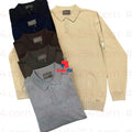 Men’s Long Sleeve Knit Polo Sweater – Smart Casual Pullover