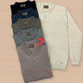 Men’s Long Sleeve Knit Polo Sweater – Smart Casual Pullover_slm