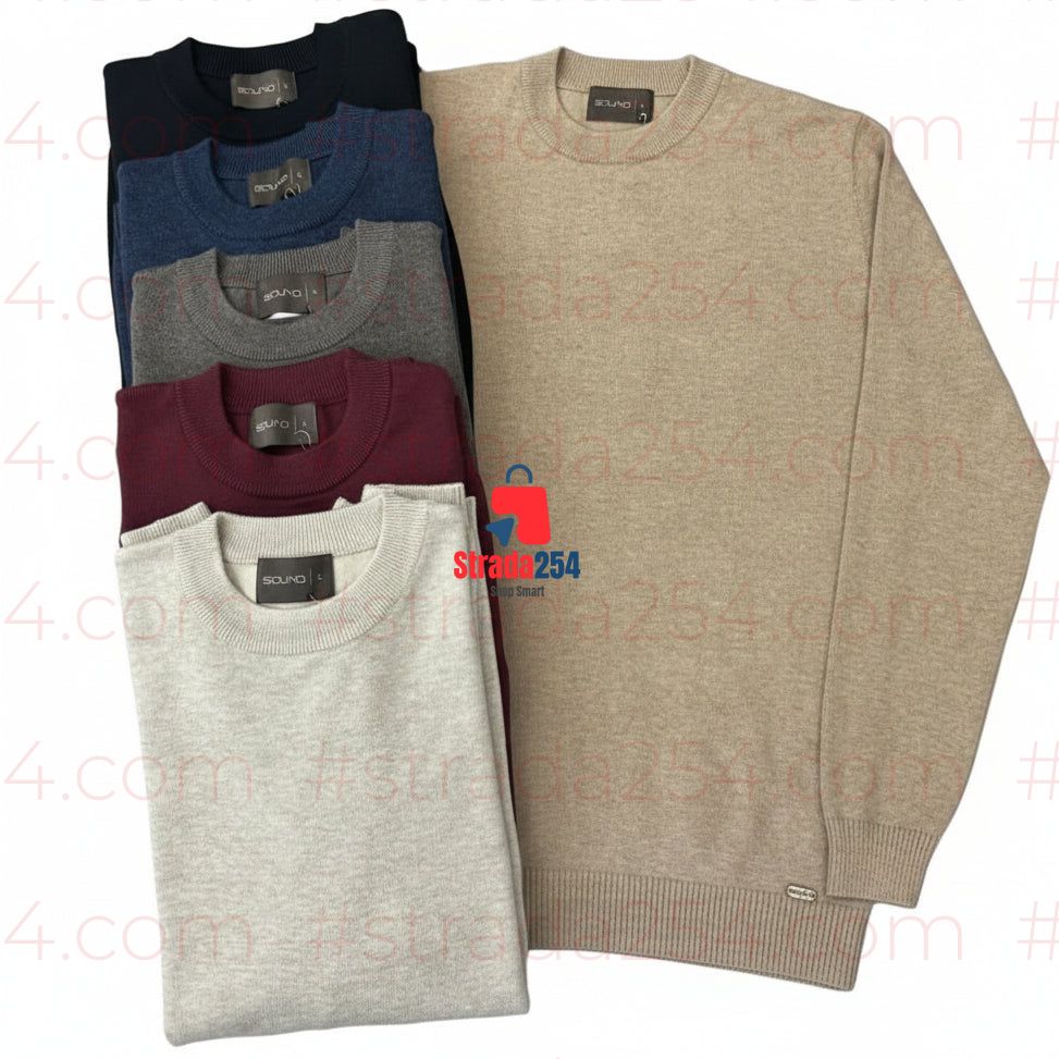 Men’s Classic Crew Neck Knit Sweater – Soft Smart Casual Pullover_slm
