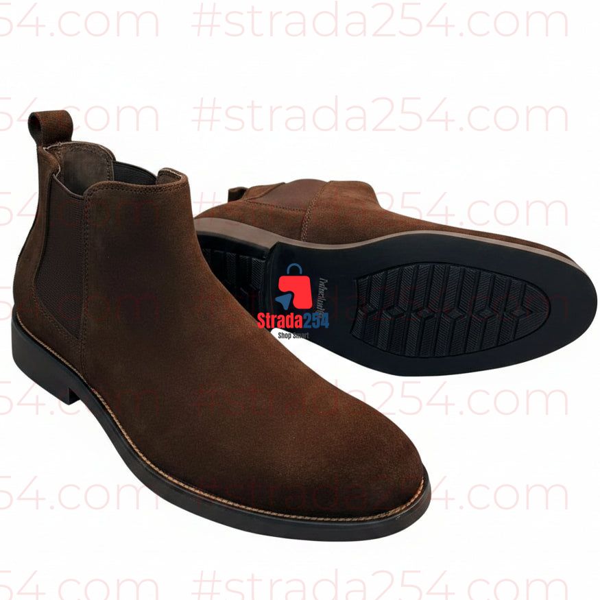 Men's Suede Chelsea Boots | Classic Slip-On Ankle Boots_prnc