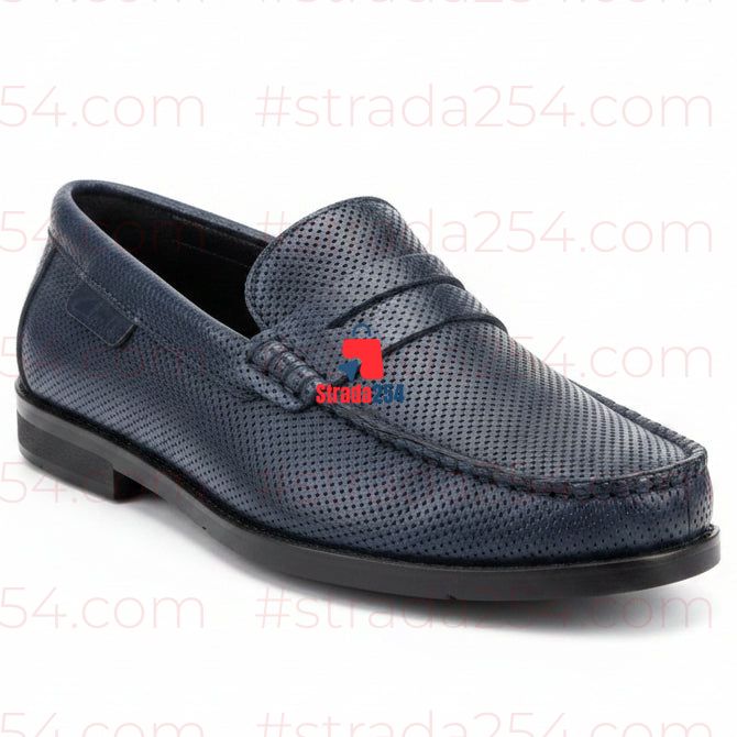 Men’s Casual Penny Loafers – Textured Finish||55W