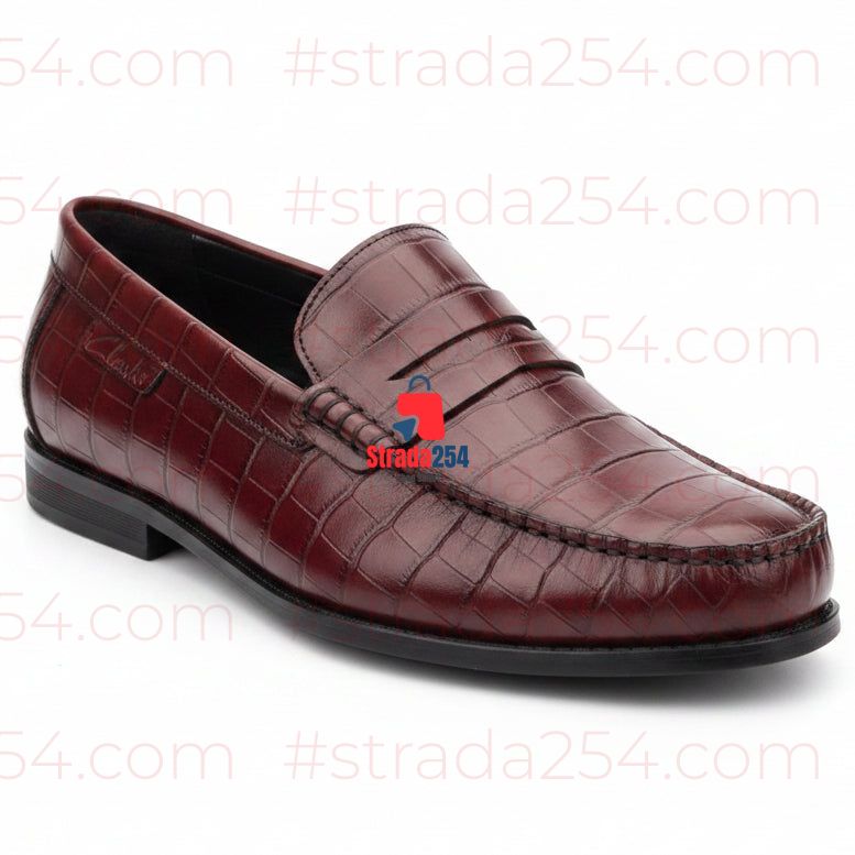 Men’s Casual Penny Loafers – Textured Finish||55W