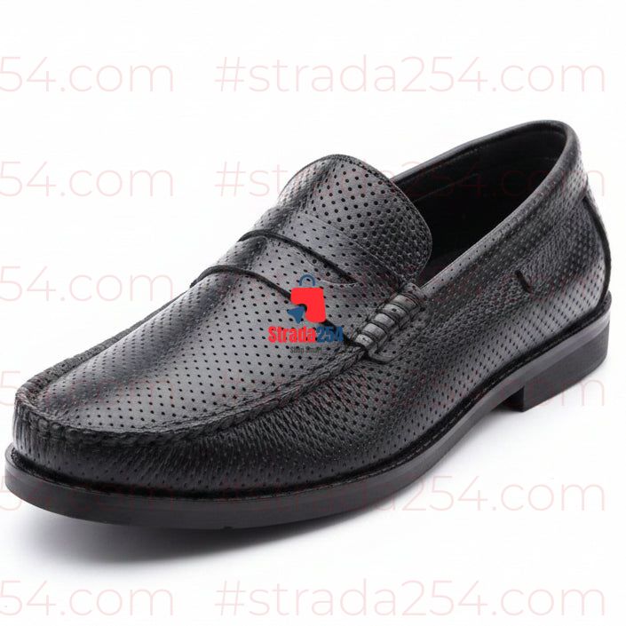 Men’s Casual Penny Loafers – Textured Finish||55W
