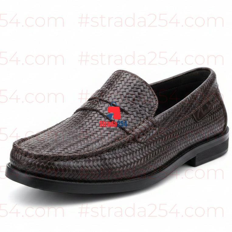 Men’s Casual Penny Loafers – Textured Finish||55W