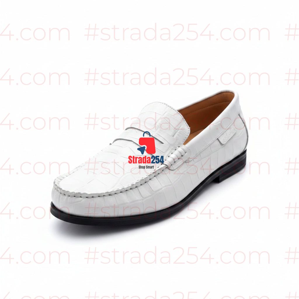 Men’s Casual Penny Loafers – Textured Finish||55W