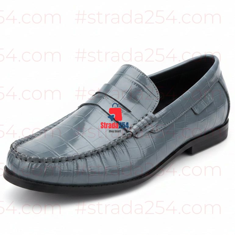 Men’s Casual Penny Loafers – Textured Finish||55W