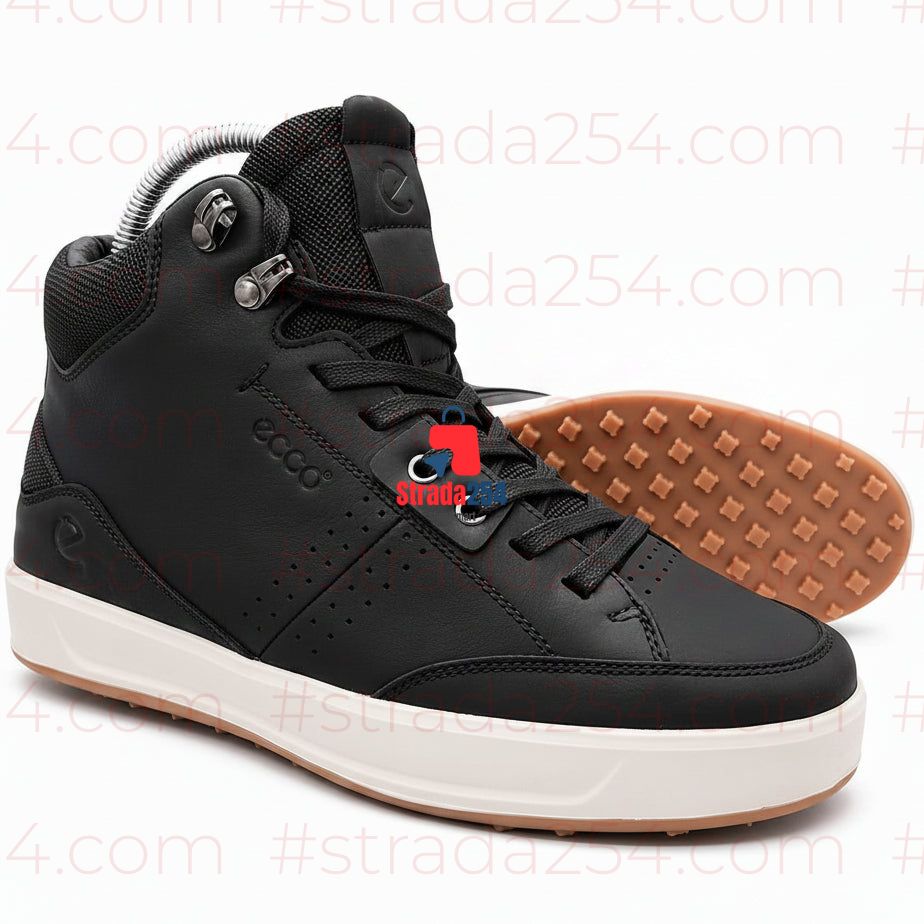 Men’s High-Top Casual Sneakers – Modern Leather-Style Design||SMK