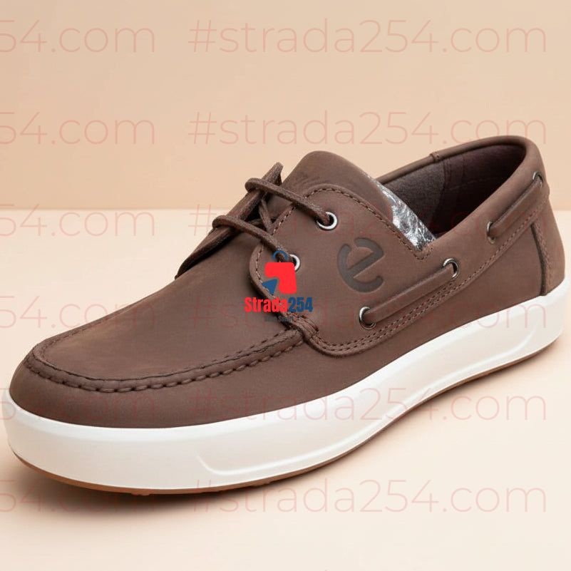 Men’s Casual Moc-Toe Shoes – Leather-Look Boat-Inspired Lace-Up Shoes_kk